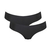 Sloggi Ladies Thong, 2-Pack - Zero Microfibre 2.0 Hipstring, microfiber, solid color Black XS (X-Small)