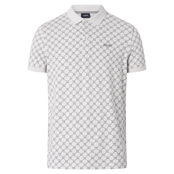 JOOP! Herren Poloshirt - JJ-42Paigam, Pique, Cotton Stretch, Cornflower Print Grauweiß S