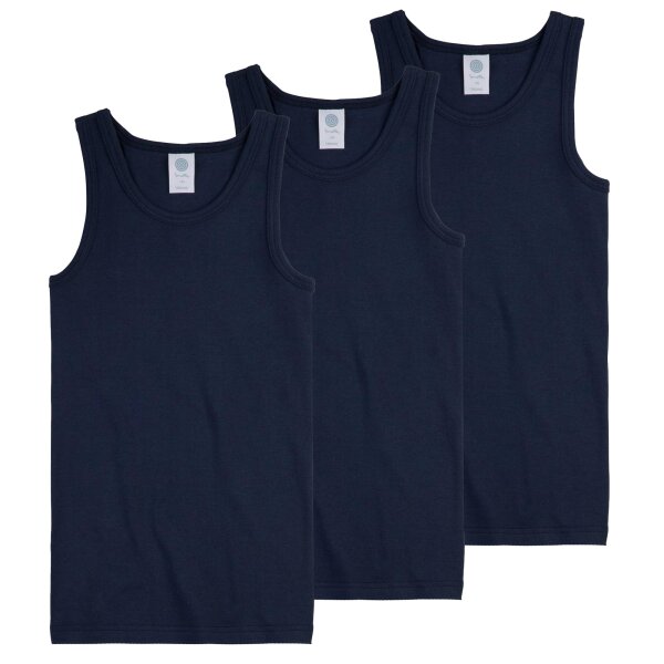 Sanetta Jungen Unterhemden 3er Pack - Tank Top, Basic, Organic Cotton, einfarbig Dunkelblau 116 (4-5 Years)