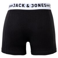 Jack & Jones Mens Boxer Shorts, 3-Pack - SENSE TRUNKS, Cotton Stretch Black/White S (Small)