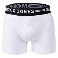 JACK&JONES Herren Boxer Shorts, 6er Pack - SENSE TRUNKS, Baumwoll-Stretch Weiß 2XL