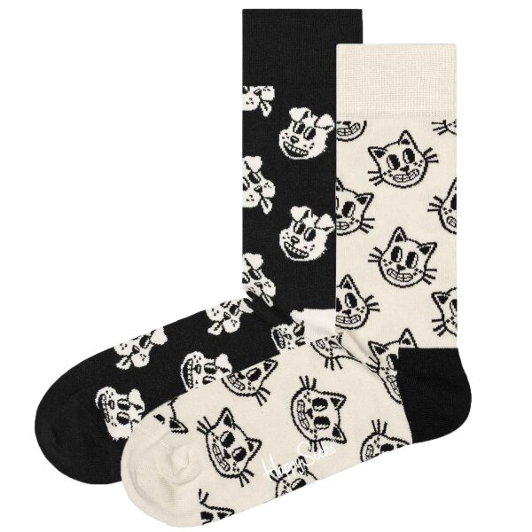 Happy Socks Unisex Socken, 2er Pack - Geschenkbox, Farbmix Pets 41-46