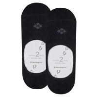 Burlington Herren Füßlinge, 2er Pack - Everyday IN, Anti-Slip Heel, einfarbig Schwarz 43-44