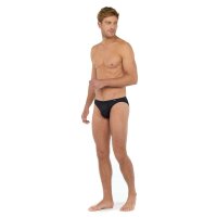 HOM Mens Comfort Micro Brief - Tencel soft, briefs, underwear, solid color Black S (Small)