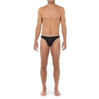 HOM Mens Comfort Micro Brief - Tencel soft, briefs, underwear, solid color Black S (Small)