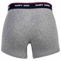 Happy Shorts Herren Boxer Shorts, 3er Pack - Retro Jersey, Logobund Red Heart S