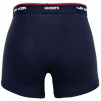Happy Shorts Herren Boxer Shorts, 3er Pack - Retro Jersey, Logobund Red Heart S