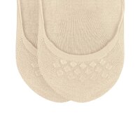 Burlington Damen Füßlinge, 2er Pack - Everyday IN, Anti-Slip Heel, einfarbig Beige 41-42
