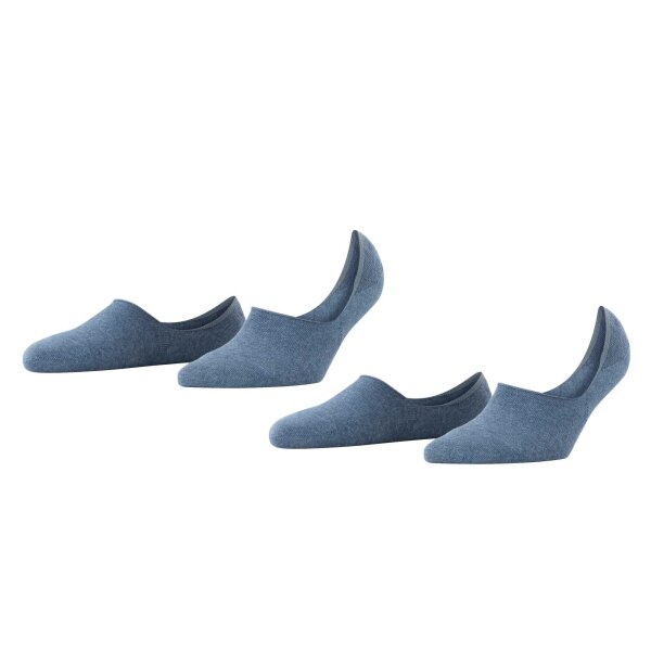 Burlington Womens Socks, 2-pack - Everyday IN, Anti-Slip Heel, Solid Color Blue 39-40