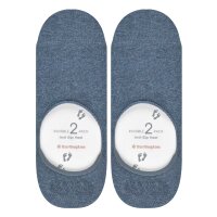 Burlington Damen Füßlinge, 2er Pack - Everyday IN, Anti-Slip Heel, einfarbig Blau 39-40