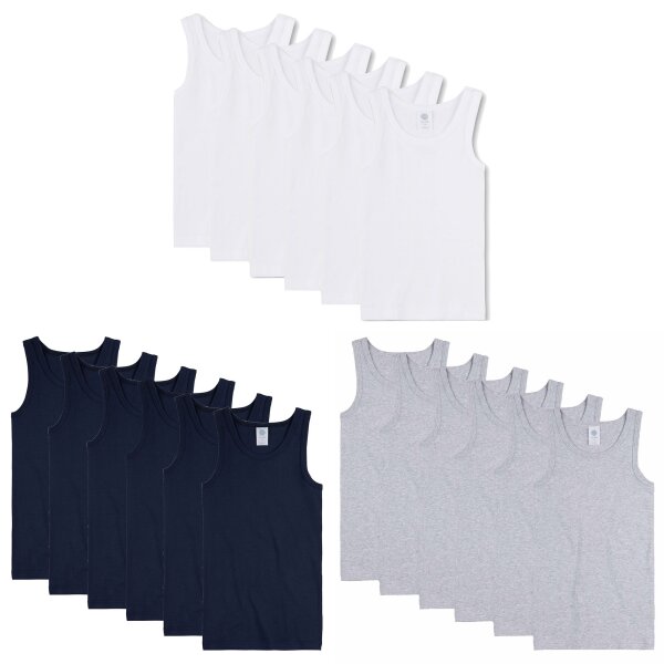Sanetta Boys Undershirt Pack of 3 - Shirt without Sleeves, Tank Top, Basic, Organic Cotton