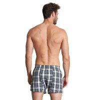 TOM TAILOR Herren Web-Boxershorts, 2er Pack - Unterwäsche, Unterhose, Baumwolle, Logo, kariert Blau/Grün/Weiß S