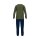 TOM TAILOR Mens Pajamas - Pyjamas, Cotton, V-Neck, Logo, solid color, long Green/Dark blue S (Small)