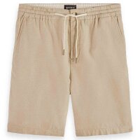 SCOTCH&SODA Mens Bermuda Shorts - FAVE Twill Bermuda Short, Linen/Cotton, Solid Color