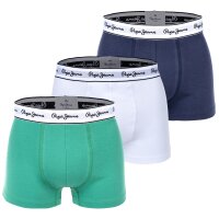 Pepe Jeans Herren Trunks, 3er Pack - Unterwäsche, Baumwolle, Logobund, einfarbig