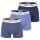 Pepe Jeans Herren Trunks, 3er Pack - Unterwäsche, Baumwolle, Logobund, einfarbig
