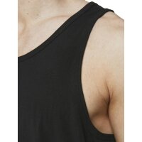 JACK&JONES Herren Tanktop, 4er Pack - JACBASIC TANKTOP, einfarbig, Baumwolle Schwarz S