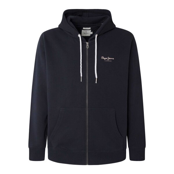 Pepe Jeans Mens Zipper Sweat Jacket - EDWARD ZIP, Jacket, Cotton, Zipper, Logo, Hood, solid color