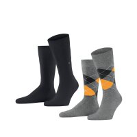 Burlington Men Socks Everyday Pack of 2 - Diamond Pattern, Onesize, 40-46 (6.5-11 UK)