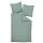 Janine bed linen 2 pieces - Mako-Soft-Seersucker, cotton, non-iron, plain Sage Green 135x200cm
