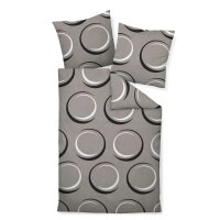 Janine Bed Linen 2 Pieces - J.D., Maco Satin, mercerized Cotton, Silk Finish, graphic Pattern
