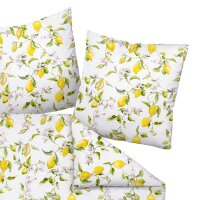 Janine Bed Linen 2 pcs. - MODERN ART S, maco satin, cotton mercerized, allover print White/Yellow 135x200cm