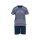 CECEBA Herren Schlafanzug - Pyjama, Baumwollmischung, V-Ausschnitt, Logo, Streifen, kurz, einfarbig
