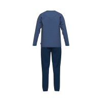 CECEBA Mens Pyjamas - Pajamas, Cotton Blend, Round Neck, Logo, long, solid color Blue M (Medium)
