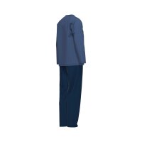 CECEBA Mens Pyjamas - Pajamas, Cotton Blend, Round Neck, Logo, long, solid color Blue M (Medium)