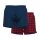 CECEBA Herren Web-Boxershorts, 2er Pack - Unterwäsche, Unterhose, Baumwolle, Logo, Karo, einfarbig Rot/Dunkelblau 3XL