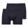 RAGMAN Mens Boxer Shorts, 2-Pack - Underwear, Underpants, Cotton Blend, Logo, solid color Dark blue S (Small)