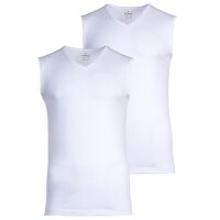 RAGMAN Herren Unterhemden, 2er Pack - Shirt, Baumwolle, V-Ausschnitt, einfarbig Weiß M