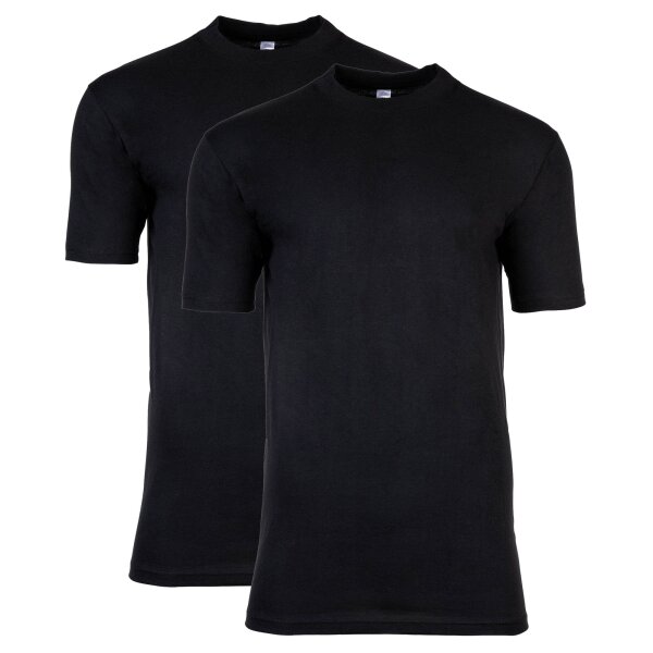 HOM Mens T-Shirt Crew Neck - Tee Shirt Harro New, short Sleeve, round Neck, one coloured black S (Small)