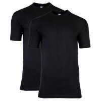 HOM Mens T-Shirt Crew Neck - Tee Shirt Harro New, short Sleeve, round Neck, one coloured black S (Small)