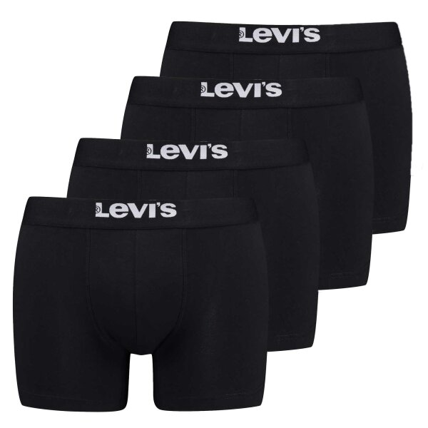 Levis Mens Boxer Shorts, 4-pack - Solid Basic Boxer Brief ECOM, Organic Black L (Large)
