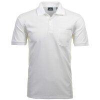 RAGMAN Herren Poloshirt - Oberteil, Softknit-Polo, Baumwollmischung, Brusttasche, Knopfleiste, kurz, einfarbig Weiß S