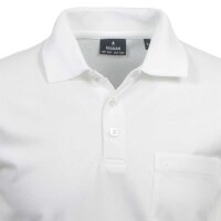 RAGMAN Herren Poloshirt - Oberteil, Softknit-Polo, Baumwollmischung, Brusttasche, Knopfleiste, kurz, einfarbig Weiß S