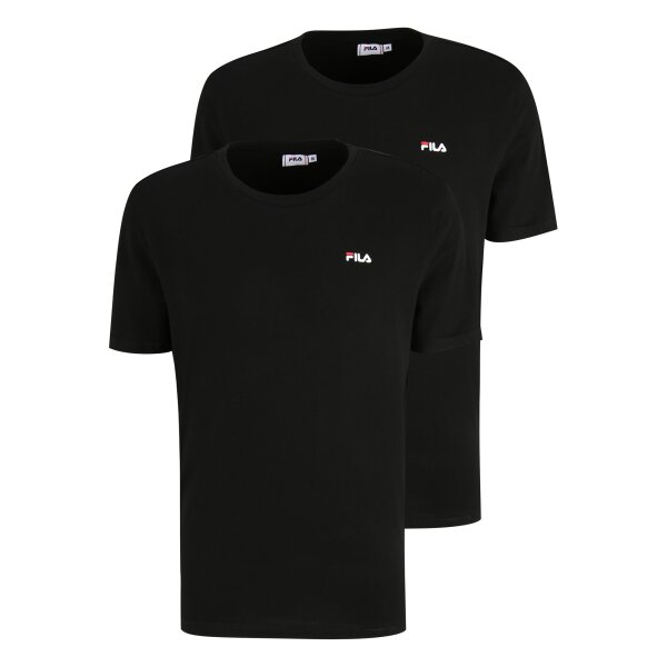 FILA Herren T-Shirt, 2er Pack - BROD Tee, Rundhals, Kurzarm, Logo Schwarz (Black) 4XL