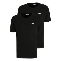 FILA Mens T-Shirt, Pack of 2 - BROD Tee, Round Neck, Short Sleeve, Logo Black (Black) 4XL (XXXX-Large)