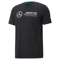 PUMA Mens T-Shirt - Mercedes ESS Logo Tee, Round Neck, Cotton, Solid Colour