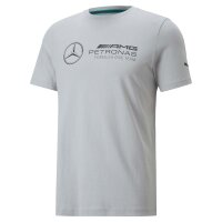 PUMA Mens T-Shirt - Mercedes ESS Logo Tee, Round Neck, Cotton, Solid Colour