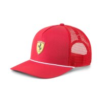 PUMA Herren Cap - Ferrari Sportswear Race Trucker Cap, Polyester, Logo, einfarbig, One Size Rot