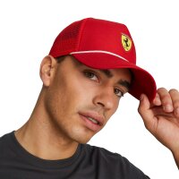 PUMA Herren Cap - Ferrari Sportswear Race Trucker Cap, Polyester, Logo, einfarbig, One Size Rot