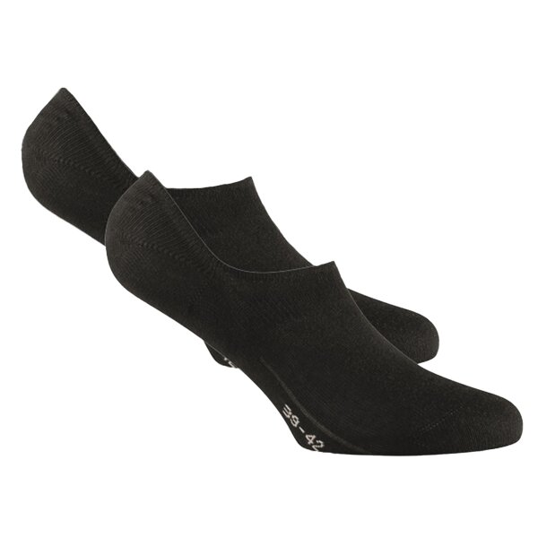 Rohner Basic Unisex Füßlinge, 2er Pack - Basic Footies, Baumwolle Schwarz 39-42