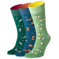 Von Jungfeld Men Socks, 3-pack - Best of Icons, Motive Socks, Gift Box, mixed Colours