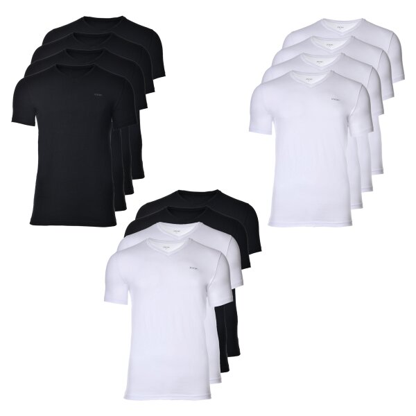 JOOP! Herren Unterhemd, 4er Pack - T-Shirt, V-Neck, Halbarm, Fine Cotton Stretch