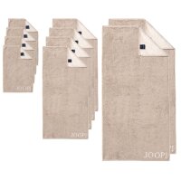 JOOP! Handtuch Set, 10-tlg. - Classic, 2x Duschtuch, 4x Handtuch, 4x Gästetuch Beige Set