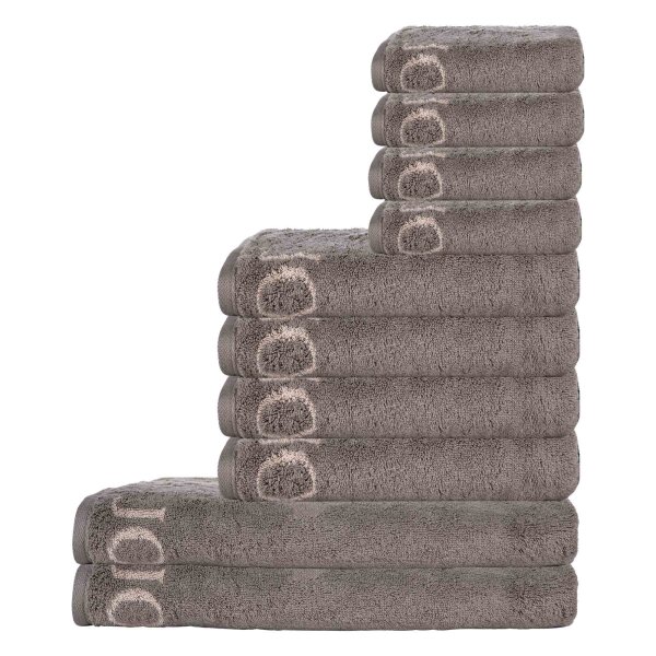 JOOP! towel set, 10-pcs - Classic, 2x shower towel, 4x towel, 4x guest towel Brown Set