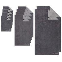 JOOP! Handtuch Set, 10-tlg. - Classic, 2x Duschtuch, 4x Handtuch, 4x Gästetuch Anthrazit Set