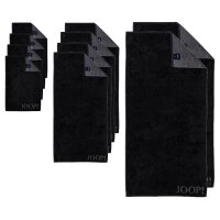 JOOP! towel set, 10-pcs - Classic, 2x shower towel, 4x towel, 4x guest towel Black Set